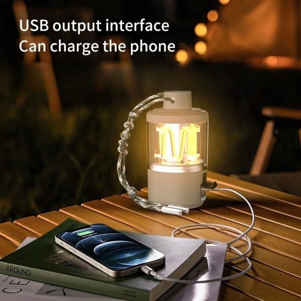 ⁦Lanterne LED Rechargeable COB/XPG – 180 Lumens avec USB et Mémoire de Gradation⁩ - الصورة ⁦2⁩