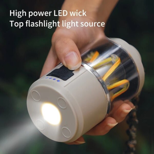 ⁦Lanterne LED Rechargeable COB/XPG – 180 Lumens avec USB et Mémoire de Gradation⁩ - الصورة ⁦4⁩