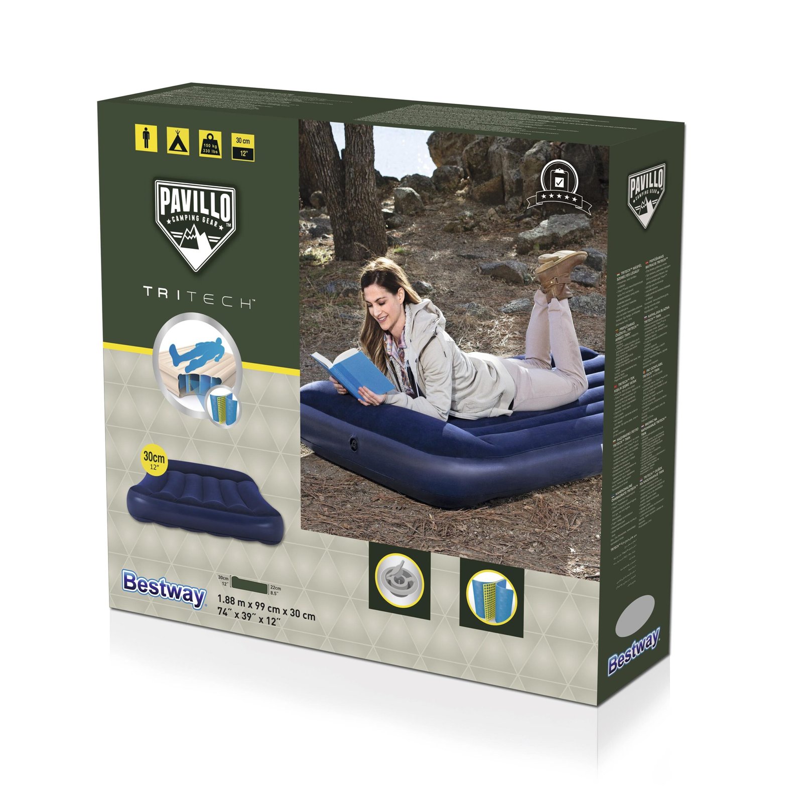 Matelas Gonflable avec Oreiller intégrée 188x99x30 cm Bestwey #67680 - الصورة 3