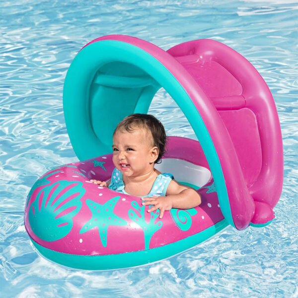 Bouée Gonflable pour Enfants avec Toit Anti-UV – Bestway 34091 | عوامة سباحة قابلة للنفخ للأطفال مع مظلة واقية من الشمس