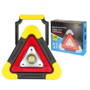 Triangle d’Alerte LED Solaire Rechargeable – 5 Modes & Powerbank