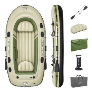 Bateau Gonflable Bestway Voyager X3 avec Rames et Pompe – 294 x 137 cm – Modèle 65164 قارب قابل للنفخ Bestway Voyager X3 مع مجاديف ومضخة – 294 × 137 سم – موديل 65164
