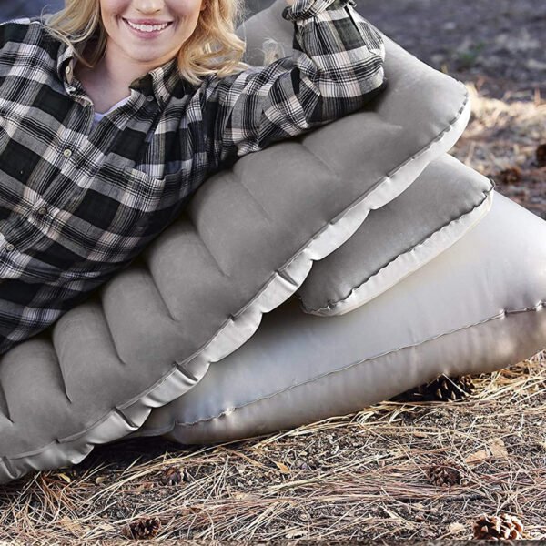 ⁦Matelas Gonflable 1 Place avec Oreillers – Ergonomique et Extérieur⁩ - الصورة ⁦6⁩
