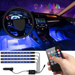 Éclairage LED Intérieur Voiture avec Télécommande – Synchronisation Musique et Multicolore
