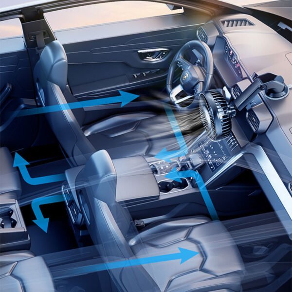 ⁦Ventilateur de Voiture Compact à Ventouse – Rotation 360° et USB⁩ - الصورة ⁦4⁩
