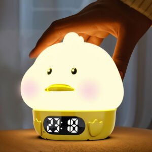 Réveil Enfant Tactile LED avec Double Alarme & Lumière Anti-Stress