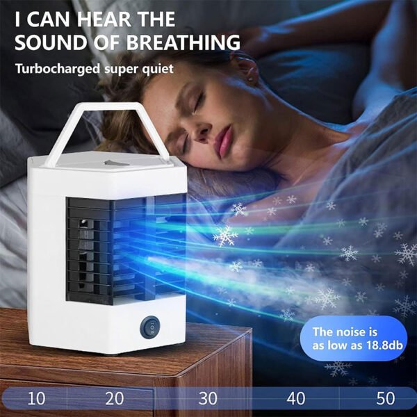 ⁦Ventilateur Portable Refroidisseur à Brume – 3 Modes, USB, 120° Grand Angle⁩ - الصورة ⁦5⁩