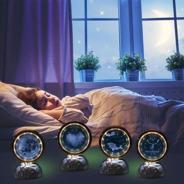 ⁦Lampe Cristal Système Solaire 3D avec LED – Globe Astronomique Décoratif⁩ - الصورة ⁦2⁩