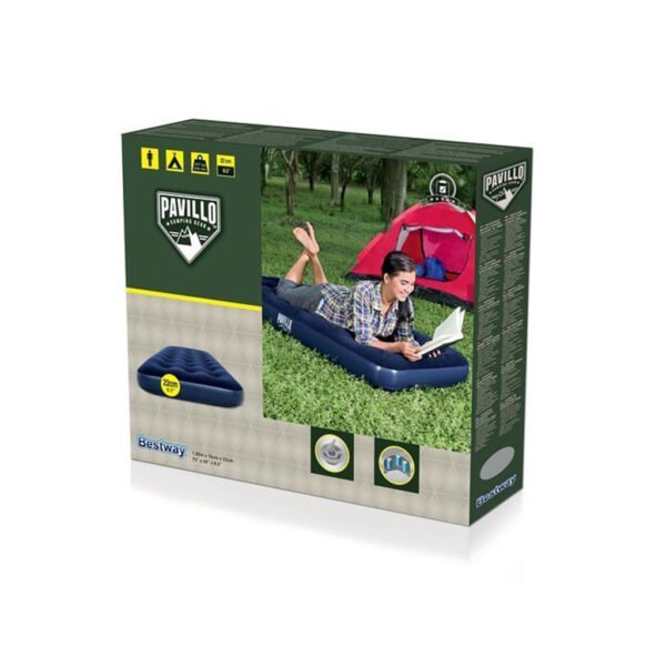 ⁦Matelas Gonflable Simple 185x76cm avec Revêtement Velours – Confort Intérieur et Extérieur⁩ - الصورة ⁦4⁩