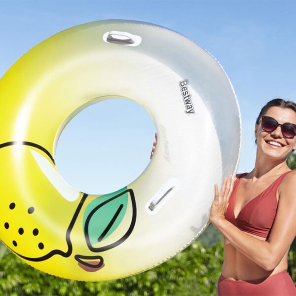 ⁦Bouée Gonflable Ronde 114 cm avec Poignées – Bestway 36448 عوامة دائرية قابلة للنفخ مع مقابض – بيست واي 36448⁩ - الصورة ⁦5⁩