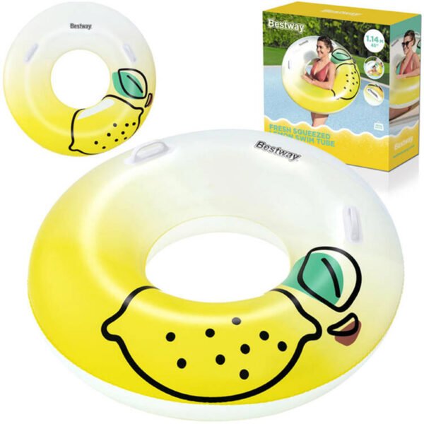 ⁦Bouée Gonflable Ronde 114 cm avec Poignées – Bestway 36448 عوامة دائرية قابلة للنفخ مع مقابض – بيست واي 36448⁩ - الصورة ⁦2⁩