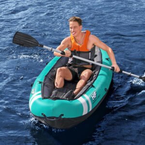 Hydro-Force Kayak Ventura Gonflable avec Siège, Pompe et Rame – 130 kg Bestway 65118 – قارب كاياك قابل للنفخ مع مجداف ومقعد