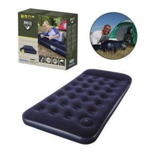 Matelas Gonflable Intégré avec Pompe à Pied – 1 Place