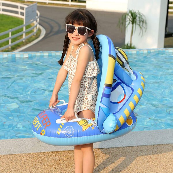 ⁦Bouée Bébé Gonflable avec Toit de Protection Solaire – عوامة سباحة قابلة للنفخ مع مظلة للأطفال⁩ - الصورة ⁦7⁩