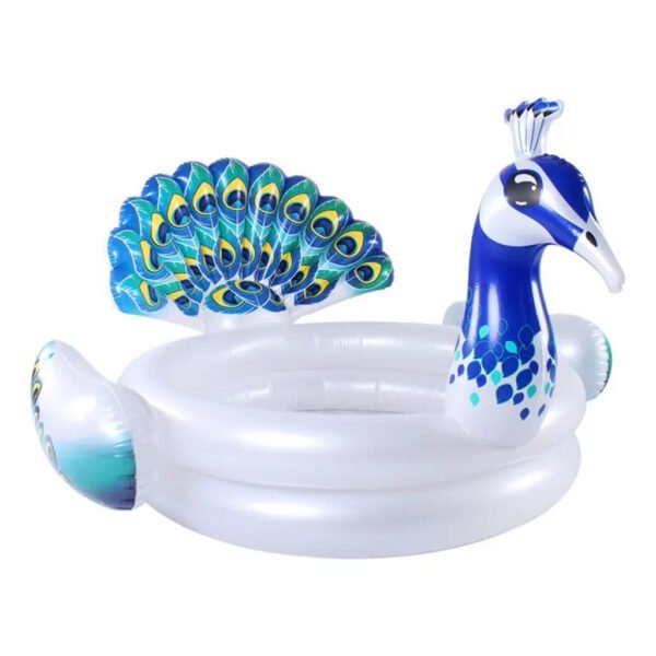 ⁦Bouée Gonflable pour Enfants – Design Paon 3D Coloré | عوامة سباحة للأطفال بشكل طائر الطاووس ثلاثي الأبعاد⁩ - الصورة ⁦2⁩