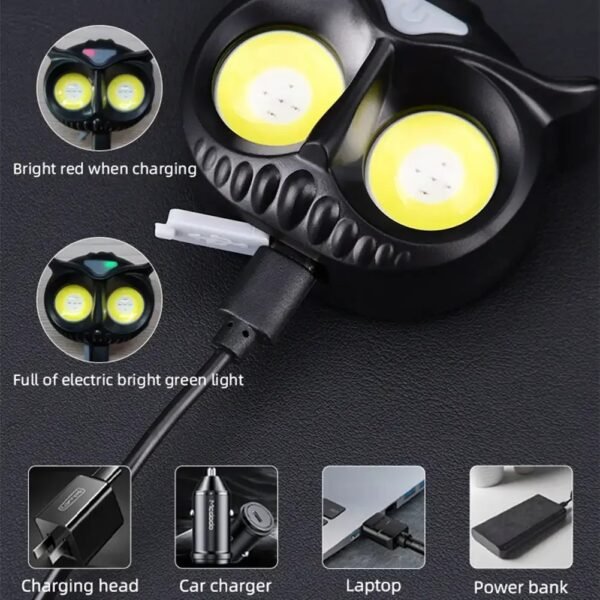 ⁦Lampe frontale LED rechargeable – 5 modes, IPX4 مصباح رأس قابل للشحن  – 5 أوضاع، مقاوم للماء⁩ - الصورة ⁦7⁩
