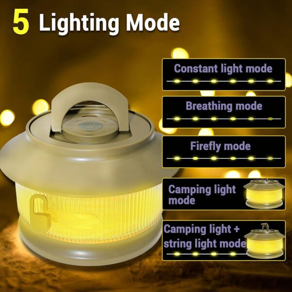 Guirlande lumineuse de camping 20 m avec enrouleur rapide سلك إضاءة للتخييم بطول 20 متر مع بكرة تخزين سريعة