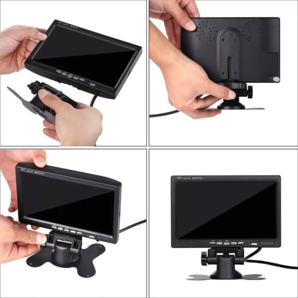 ⁦Moniteur Voiture 7" LCD TFT pour Caméra de Recul – Double Entrée Vidéo⁩ - الصورة ⁦9⁩