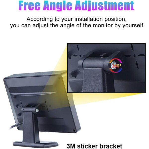 ⁦Caméra de Recul Grand Angle 170° + Écran 4,3" – Vision Nocturne & Stationnement Sécurisé⁩ - الصورة ⁦3⁩