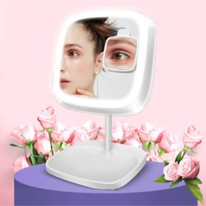 Lampe Miroir LED Maquillage et Lecture – Rechargeable avec Support Organisateur