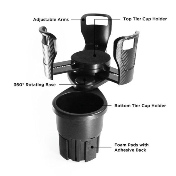 ⁦Porte-Gobelet Double Rotatif pour Voiture – Dream Hub CupStation⁩ - الصورة ⁦12⁩