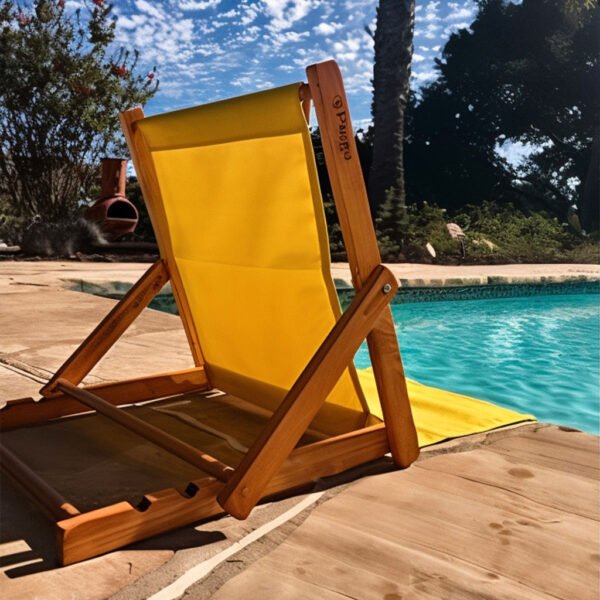 ⁦Chaise de Plage Réglable 3 Positions avec Poche de Rangement – كرسي شاطئ قابل للتعديل بثلاث وضعيات⁩ - الصورة ⁦4⁩