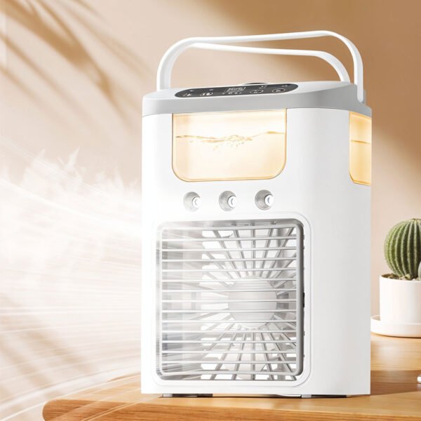 ⁦Mini Refroidisseur d’Air 3-en-1 avec USB, Humidificateur et Veilleuse LED⁩ - الصورة ⁦4⁩