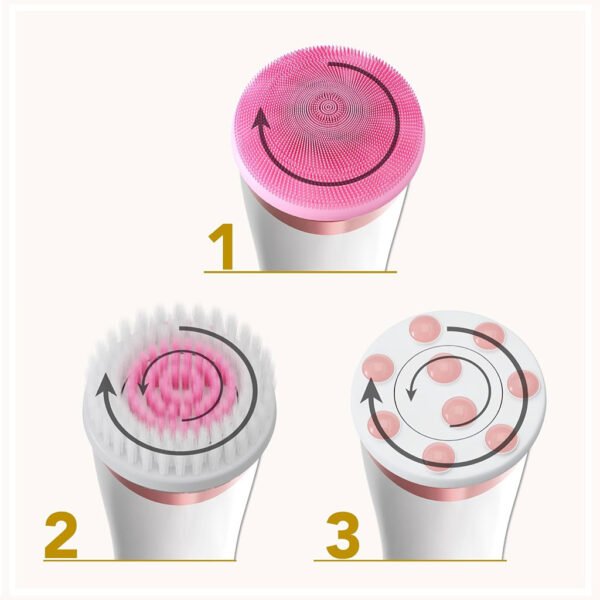 ⁦Brosse Nettoyante Visage Électrique à Micro-Vibrations Étanche – فرشاة تنظيف الوجه⁩ - الصورة ⁦3⁩