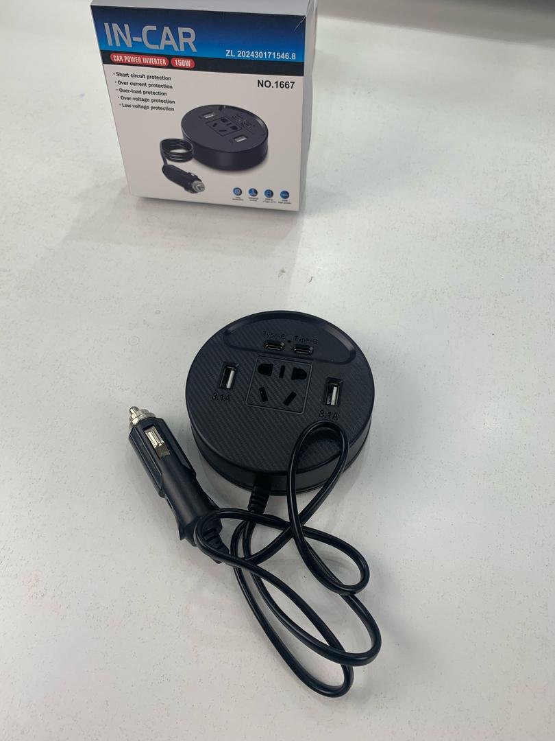 Onduleur Voiture 150W avec 4 Ports USB & Prise Secteur Universelle - الصورة 3