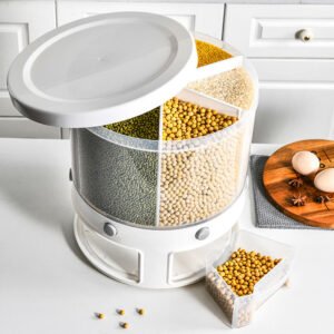 Distributeur Intelligent de Céréales Rotatif 360° – 6 Compartiments, Sans BPA