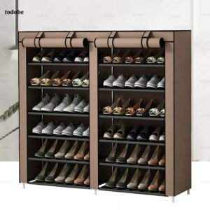 Armoire à Chaussures en Tissu Non Tissé 110x120x30 cm – Grande Capacité, Anti-Poussière, Étanche