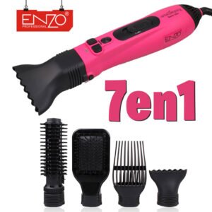 Brosse Sèche-Cheveux Céramique Ionique 1000W avec Accessoires – Coiffage Pro à Domicile
