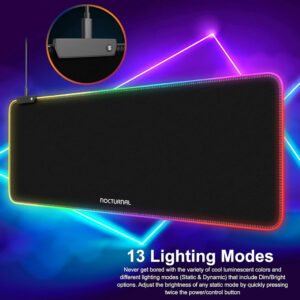 Tapis de Souris XXL Rétroéclairé RGB – Surface Ergonomique Antidérapante