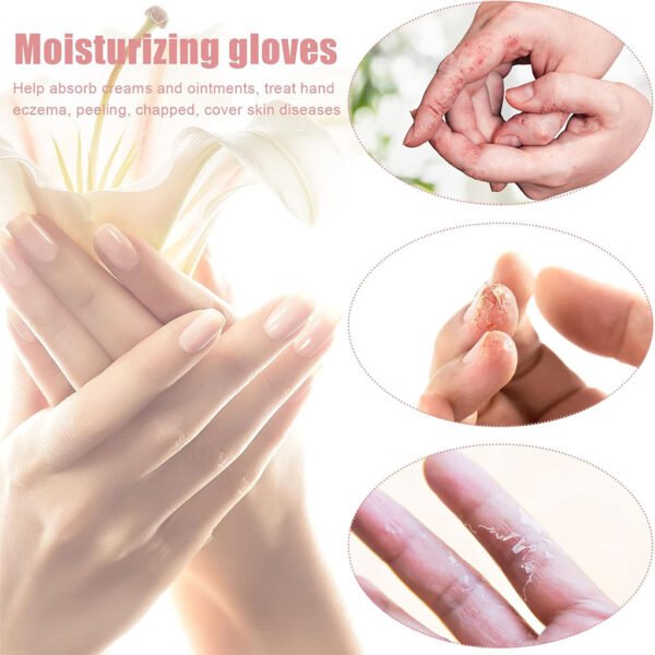 ⁦Gants Hydratants Coton avec Écran Tactile – Soin Nuit Mains Sèches⁩ - الصورة ⁦6⁩