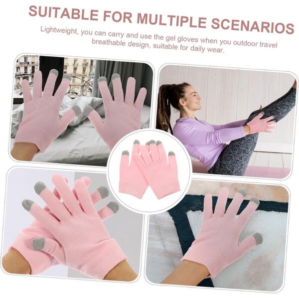 ⁦Gants Hydratants Coton avec Écran Tactile – Soin Nuit Mains Sèches⁩ - الصورة ⁦4⁩