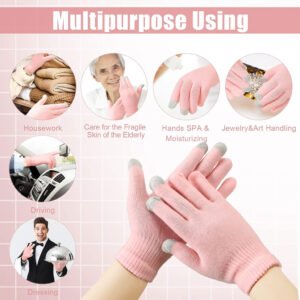 Gants Hydratants Coton avec Écran Tactile – Soin Nuit Mains Sèches