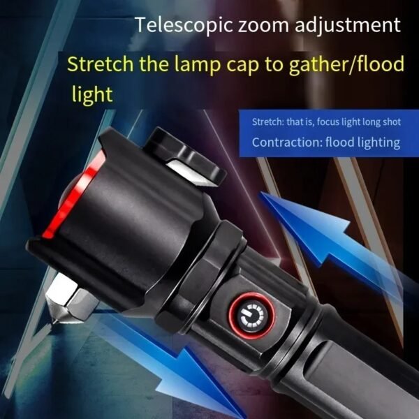 ⁦Lampe torche LED rechargeable avec Power Bank مصباح يدوي قابل للشحن مع باور بانك⁩ - الصورة ⁦7⁩