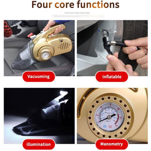 ⁦Aspirateur Voiture 2-en-1 avec Gonfleur Numérique et LED⁩ - الصورة ⁦7⁩