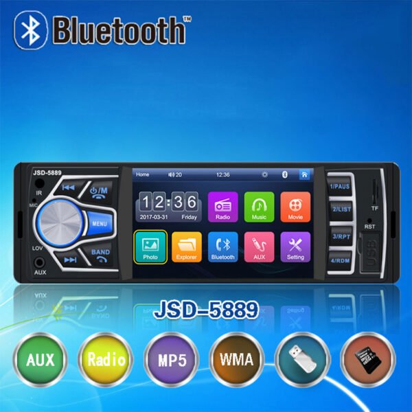⁦Lecteur Multimédia Voiture Écran 800x480 – Audio & Vidéo Haute Définition⁩ - الصورة ⁦7⁩