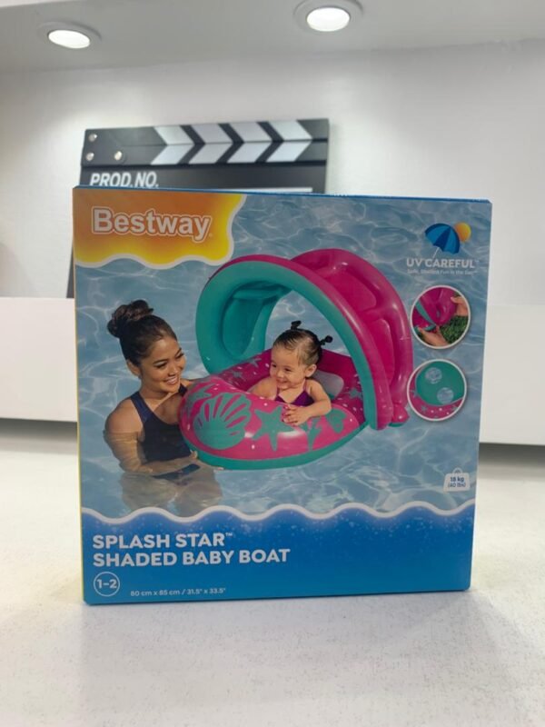 ⁦Bouée Gonflable pour Enfants avec Toit Anti-UV – Bestway 34091 | عوامة سباحة قابلة للنفخ للأطفال مع مظلة واقية من الشمس⁩ - الصورة ⁦3⁩