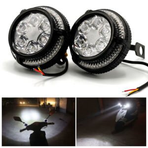 Phares Moto LED Haute Puissance – Lot de 2 Phares Avant 6 LED