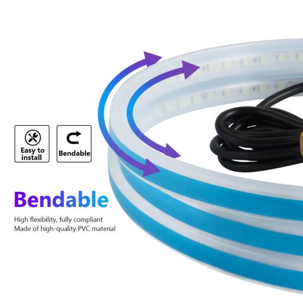 ⁦Bande LED Flexible Bicolore pour Feux de Jour et Clignotants – Universelle pour Voiture⁩ - الصورة ⁦6⁩