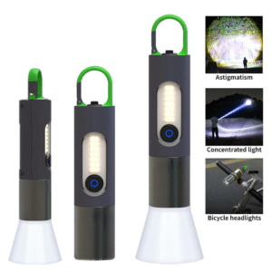 Lampe de Poche LED Rechargeable – Zoom, 4 Modes, 200m de Portée