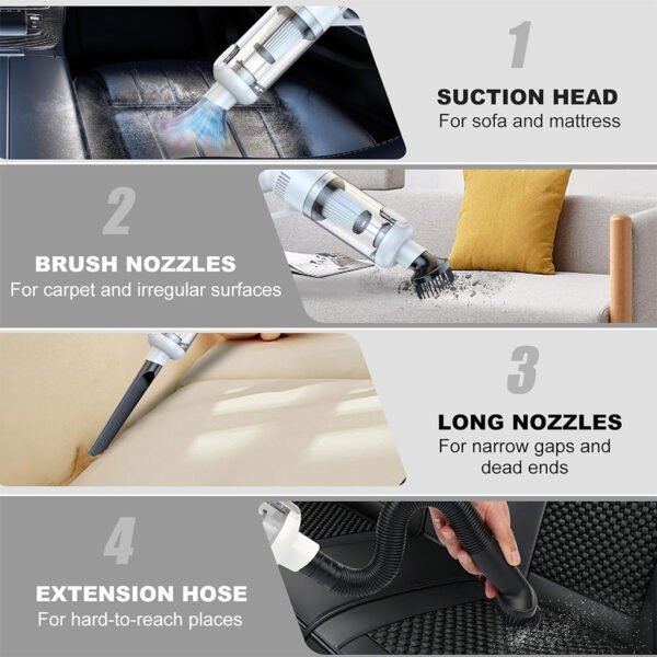 ⁦Aspirateur à Main Sans Fil 10 000 Pa – Haute Puissance & Silencieux⁩ - الصورة ⁦2⁩