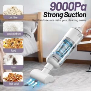 Aspirateur à Main Sans Fil 10 000 Pa – Filtre HEPA, Batterie 4000 mAh, Multifonctions