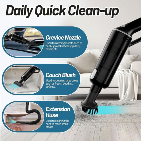 ⁦Aspirateur à Main Sans Fil 10 000 Pa – Haute Puissance & Silencieux⁩ - الصورة ⁦9⁩