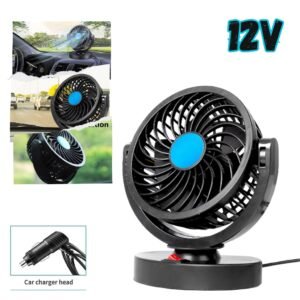 Ventilateur Voiture 12V Compact – Silencieux & Rotatif 360°