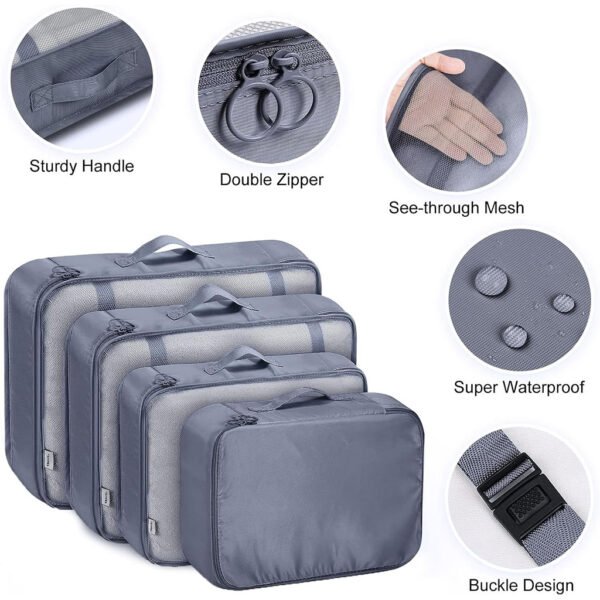 Organisateurs de Valise 8-en-1 – Cubes de Rangement Compressibles et Étanches
