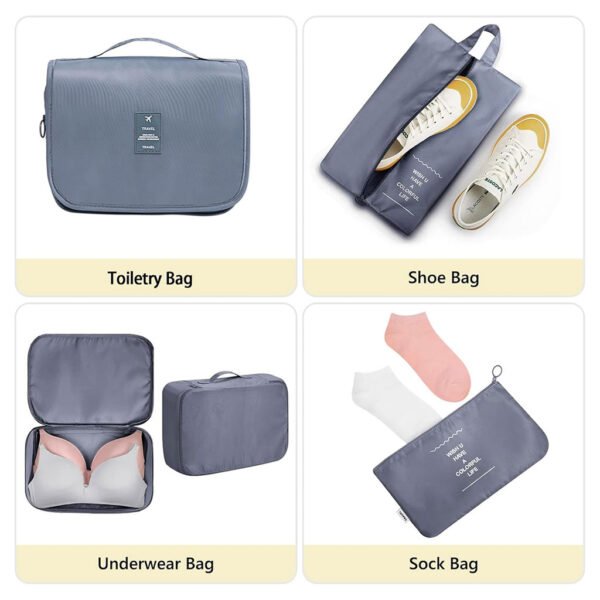 ⁦Organisateurs de Valise 8-en-1 – Cubes de Rangement Compressibles et Étanches⁩ - الصورة ⁦6⁩
