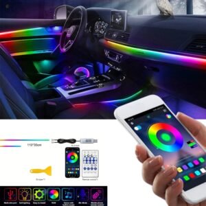 Bande LED Intérieure Voiture – Réactive au Son avec Effets Musicaux